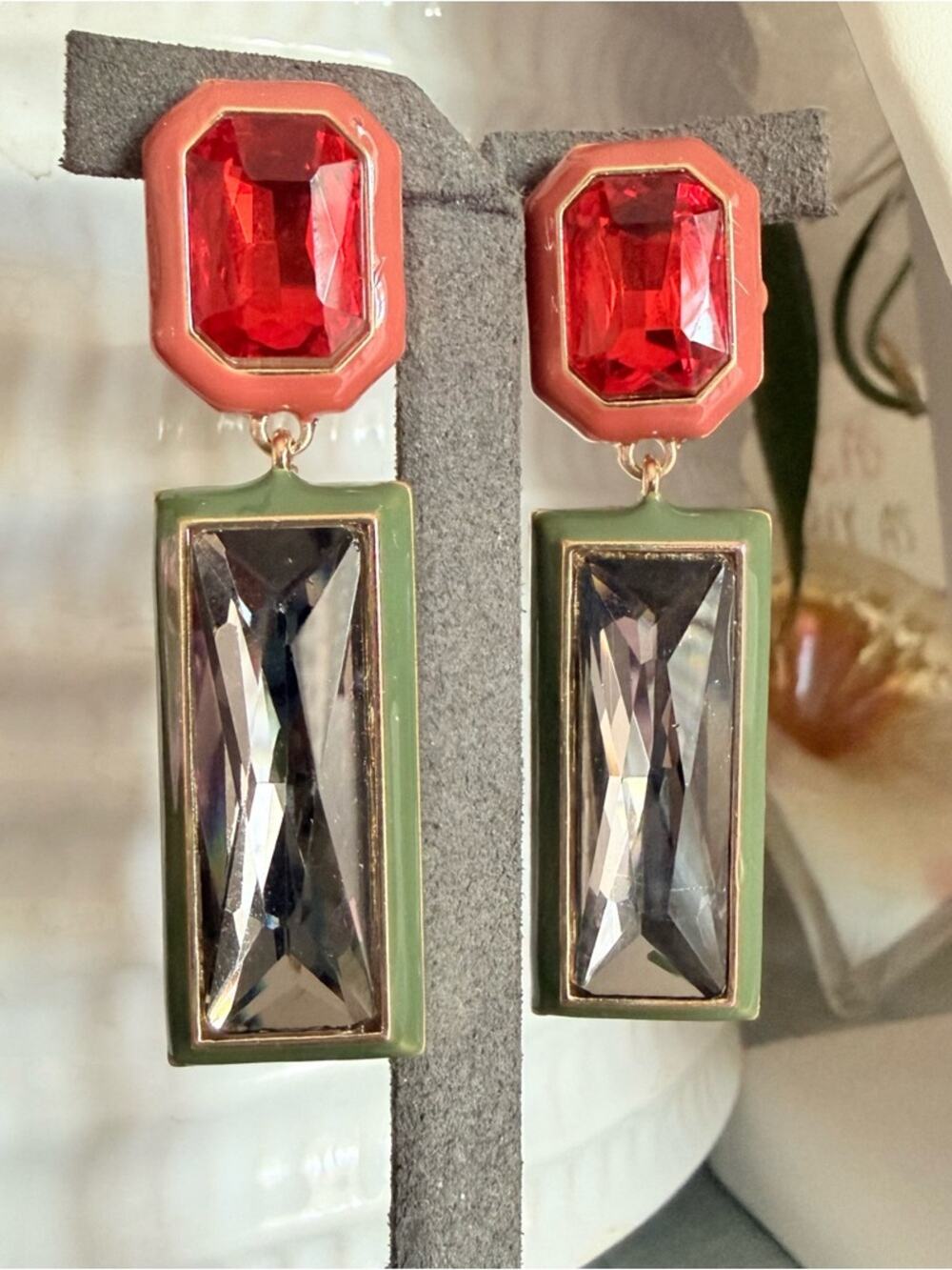 Vintage Multi Color Dangle Earrings